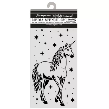 Stamperia Thick Stencils 12 x 25 cm Wonderland Unicorn