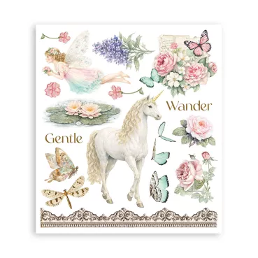 Preview: Stamperia Rub-On 20,5 x 23 cm Assortment Wonderland