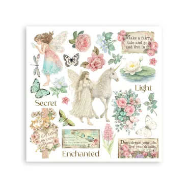 Preview: Stamperia Rub-On 15,5 x 15,5 cm Assortment Wonderland