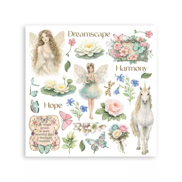 Preview: Stamperia Rub-On 15,5 x 15,5 cm Assortment Wonderland