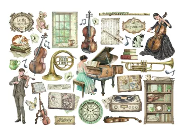 Preview: Stamperia Printed Decorative Ephemera for Art and Craft - Symphony