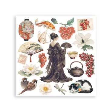 Preview: Stamperia Printed Decorative Rub-on Kit for Art and Craft Oriental Garden