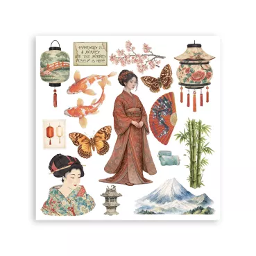 Preview: Stamperia Printed Decorative Rub-on Kit for Art and Craft Oriental Garden
