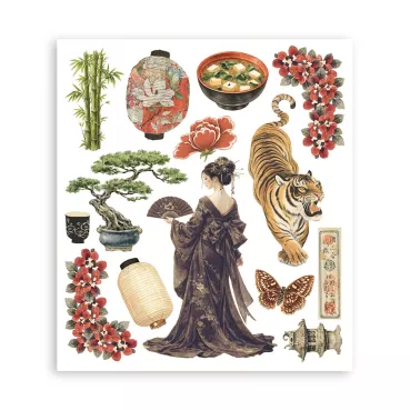 Preview: Stamperia Printed Decorative Rub-on Selection for Art and Craft Oriental Garden