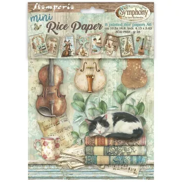 Stamperia Printed Mini Rice Paper A6 Reispapier for Art and Craft Symphony