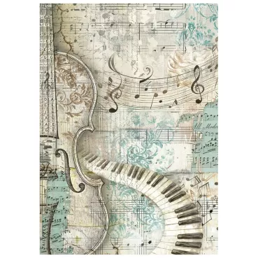 Preview: Stamperia Printed A6 Rice Paper Backgrounds Selection for Art and Craft Symphony