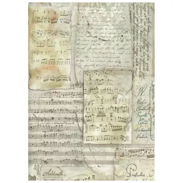 Preview: Stamperia Printed A6 Rice Paper Backgrounds Selection for Art and Craft Symphony
