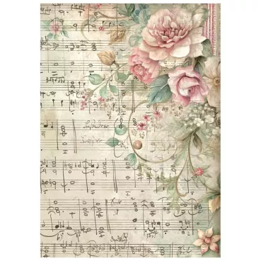 Preview: Stamperia Printed A6 Rice Paper Backgrounds Selection for Art and Craft Symphony