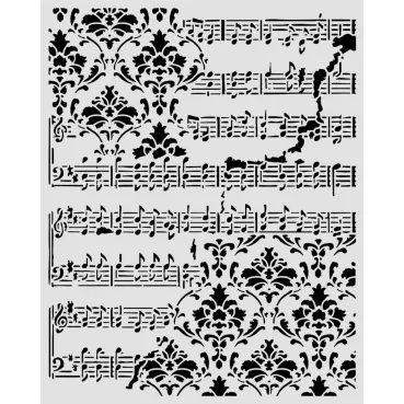 Preview: Stamperia Cut Laser Stencil for Art and Craft 20 x 25 cm Symphony Score and Frize