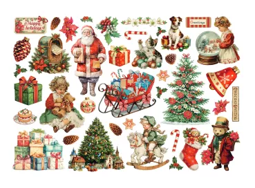 Preview: Stamperia Printed Decorative Ephemera for Art and Craft Classic Christmas