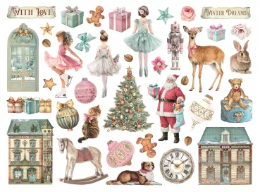 Preview: Stamperia Printed Decorative Die Cuts for Art and Craft Winter Magic