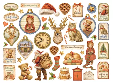 Preview: Stamperia Printed Decorative Die Cuts for Art and Craft Silent Night