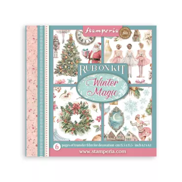 Stamperia Printed Decorative Rub on Kit for Art an Craft cm 15,5 x 15,5 cm Winter Magic