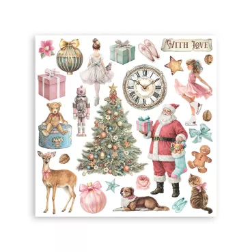 Preview: Stamperia Printed Decorative Rub on Kit for Art an Craft cm 15,5 x 15,5 cm Winter Magic