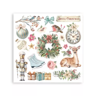 Preview: Stamperia Printed Decorative Rub on Kit for Art an Craft cm 15,5 x 15,5 cm Winter Magic