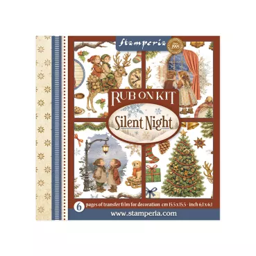 Stamperia Printed Decorative Rub on Kit for Art an Craft cm 15,5 x 15,5 cm Silent Night