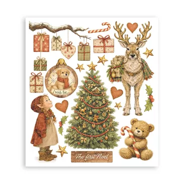 Preview: Stamperia Printed Decorative Rub on Selection for Art an Craft cm 20,5 x 23 Silent Night