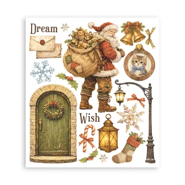 Preview: Stamperia Printed Decorative Rub on Selection for Art an Craft cm 20,5 x 23 Silent Night