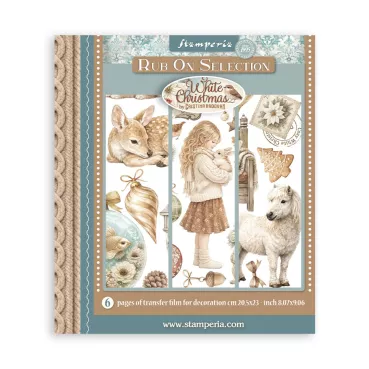 Stamperia Printed Decorative Rub on Selection for Art an Craft cm 20,5 x 23 White Christmas