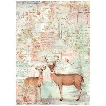 Stamperia Printed A4 Rice Paper for Art and Craft Reispapier Winter Magic Deer