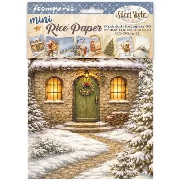 Stamperia Printed Mini Rice Paper A6, 8 Sheets for Art and Craft Silent Night