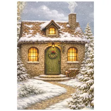 Preview: Stamperia Printed Mini Rice Paper A6, 8 Sheets for Art and Craft Silent Night