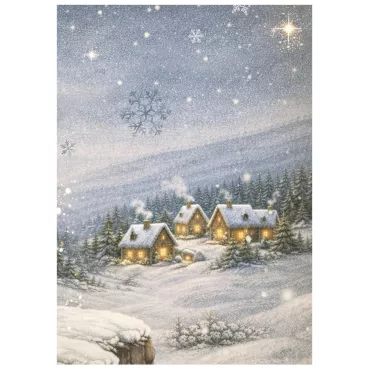 Preview: Stamperia Printed Mini Rice Paper A6, 8 Sheets for Art and Craft Silent Night