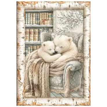 Preview: Stamperia Mini Rice Paper A6, 8 Sheets for Art and Craft Reispapier White Christmas