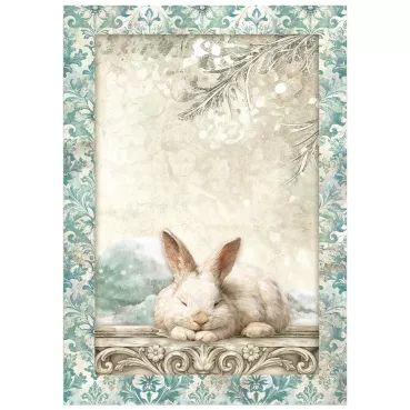 Stamperia Mini Rice Paper A6, 8 Sheets for Art and Craft Reispapier White Christmas