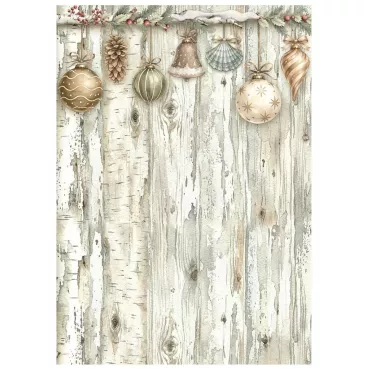 Stamperia Printed 8 Rice Paper A6 Backgrounds Selection for Art and Craft Reispapier White Christmas