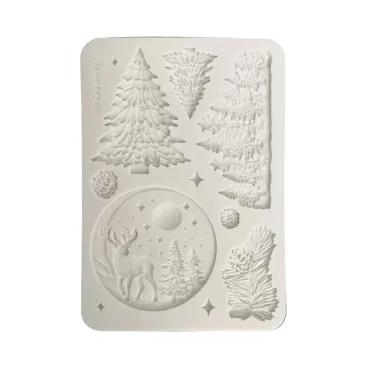 Stamperia Silicon Mould Designs A5 for Art and Craft Christmas Winter Landscape