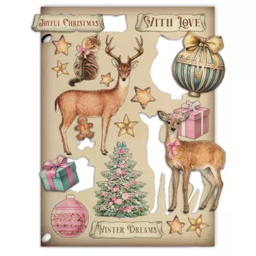 Preview: Stamperia Printed Decorative Wooden Shape for Art and Craft A5 Winter Magic