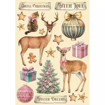 Preview: Stamperia Printed Decorative Wooden Shape for Art and Craft A5 Winter Magic