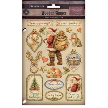 Stamperia Printed Decorative Wooden Shape for Art and Craft A5 Silent Night