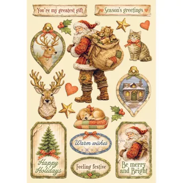 Preview: Stamperia Printed Decorative Wooden Shape for Art and Craft A5 Silent Night