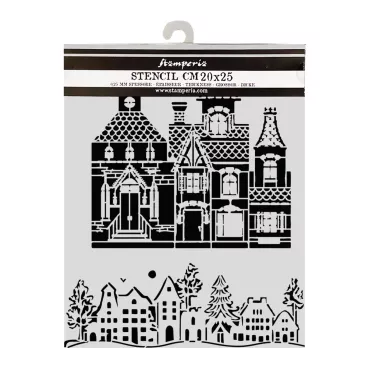 Stamperia Cut Laser Stencil for Art and Craft 20 x 25 cm Christmas House