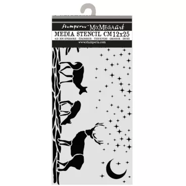 Stamperia Cut Laser Stencil for Art and Craft 12 x 25 cm Christmas Deers
