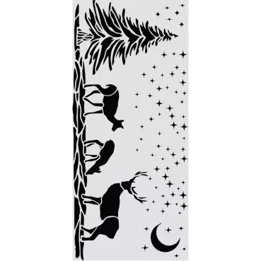 Preview: Stamperia Cut Laser Stencil for Art and Craft 12 x 25 cm Christmas Deers