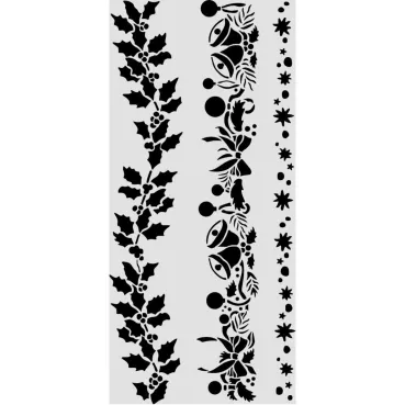 Preview: Stamperia Cut Laser Stencil for Art and Craft 12 x 25 cm Christmas Borders