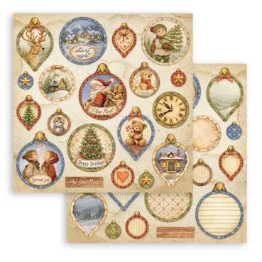 Stamperia Double Sided Printed Sheet Silent Night Balls