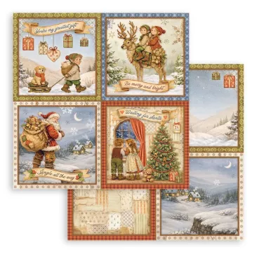 Stamperia Double Sided Printed Sheet Silent Night 4 Cards