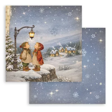 Stamperia Double Sided Printed Sheet Silent Night Street Lamp