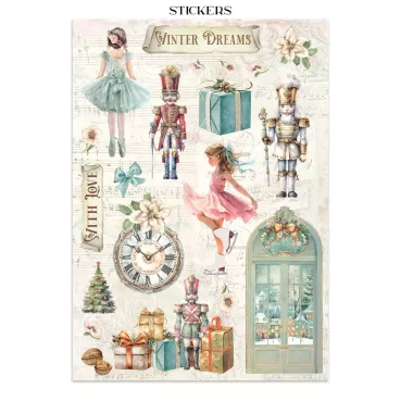Preview: Stamperia Printed Art Junk Journal: Stickers, Cut-Outs, Backgrounds for Art and Craft Winter Magic
