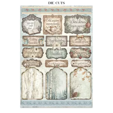 Preview: Stamperia Printed Art Junk Journal: Stickers, Cut-Outs, Backgrounds for Art and Craft White Christmas