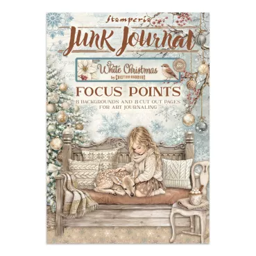 Stamperia Printed Art Junk Journal Focus Points for Art and Craft A5 White Christmas