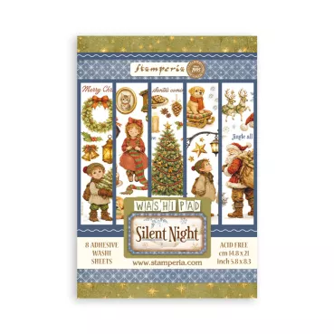 Stamperia Printed Washi Pad for Art and Craft A5 8 Sheets Silent Night