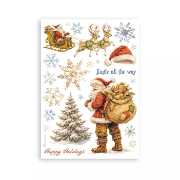 Preview: Stamperia Printed Washi Pad for Art and Craft A5 8 Sheets Silent Night
