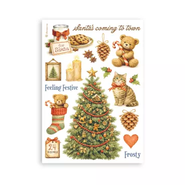 Preview: Stamperia Printed Washi Pad for Art and Craft A5 8 Sheets Silent Night