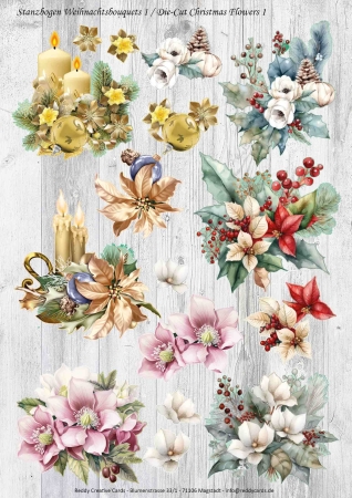 Reddy Cards 3D Stanzbogen Weihnachtsbouquets 1