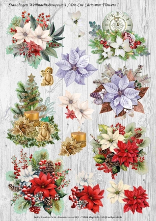 Reddy Cards 3D Stanzbogen Weihnachtsbouquets 2